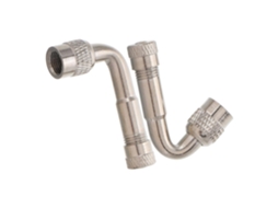 Conjunto de 2 Extensores de Válvula de Pneu de Carro Cromados, com Ângulos de 45° e 90°