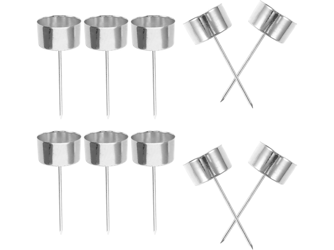 Conjunto De 20 Castiçais De Ferro Prateado Com Hastes Para Velas De Chá E Velas Comuns.