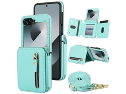 Bolsa Para Cartões Com Zíper E Fivela Dupla, Capa Dobrável Para Celular
