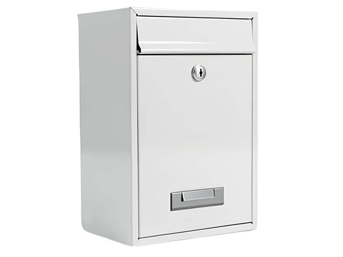 Caixa De Correio De Parede Compacta Em Metal Com Fechadura Com Chave 32x22x8,5cm