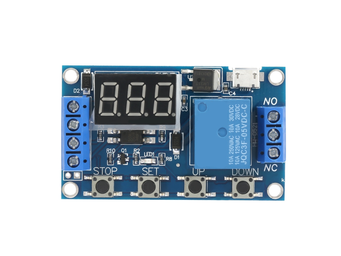 Módulo relé de temporizador com atraso, display LED, ciclo, 5-30V S/MARCA
