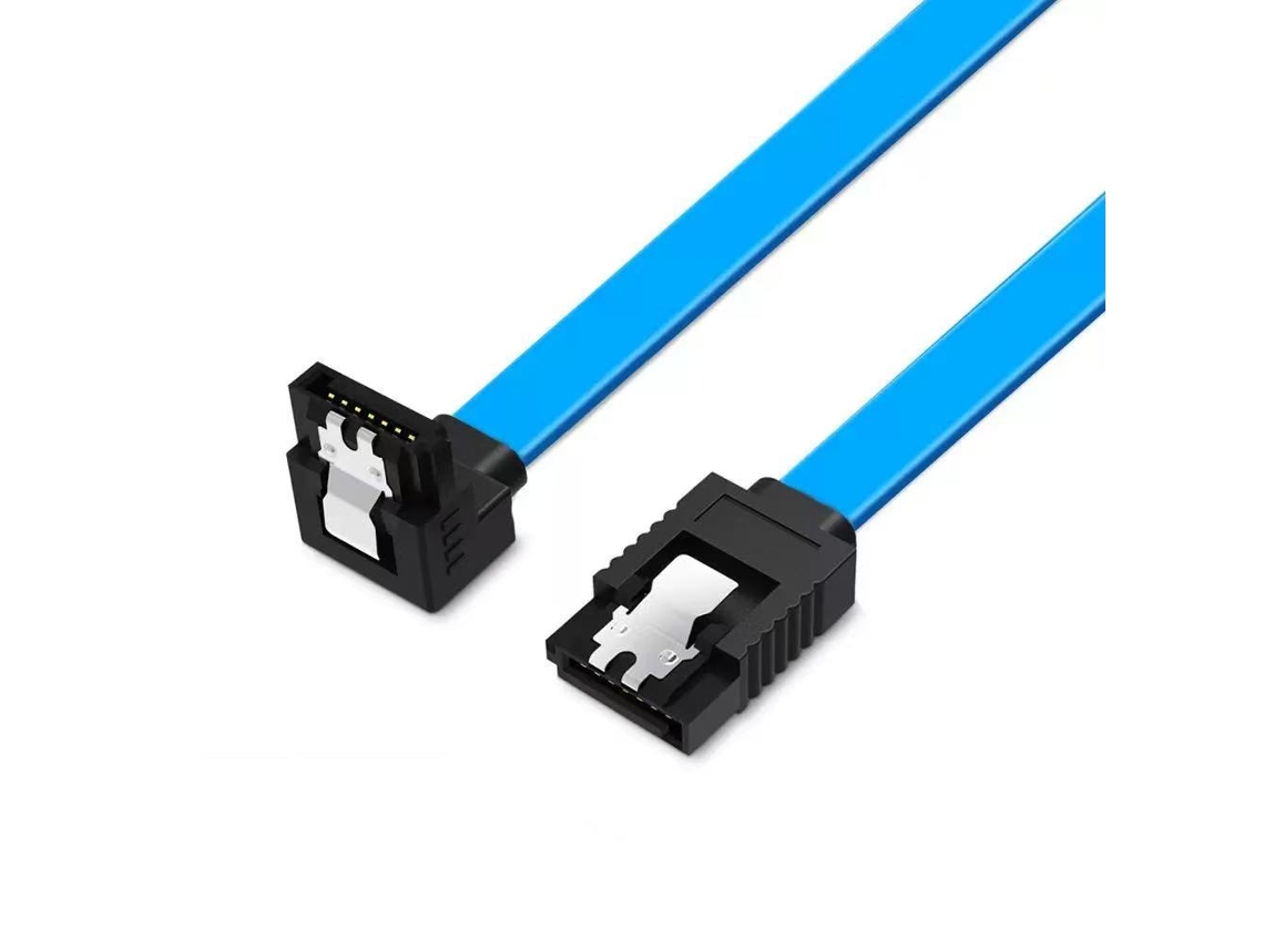 Cabo Sata Iii 6gbps de 45 Cm, Conector com Ângulo de 90° para Baixo e Trava de Segurança . PANOONA (azul)