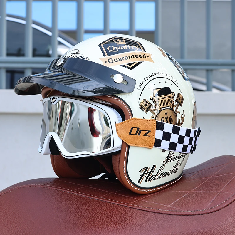 (xl) Capacete 3/4 Aberto Em Abs, Certificado Dot, Resistente A Impactos, Com Proteção Uv