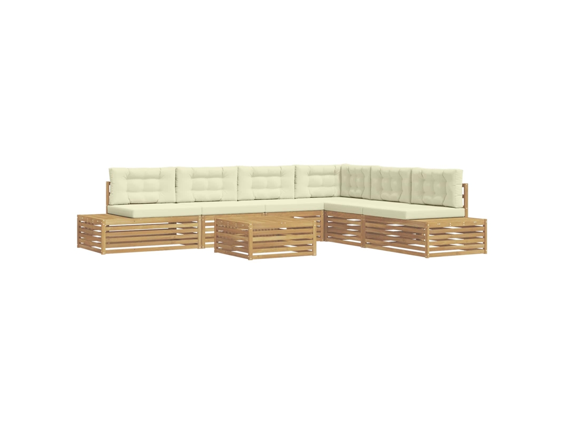Maison Exclusive - 8 Unid. Conjunto De Sofás Para Exterior Branco