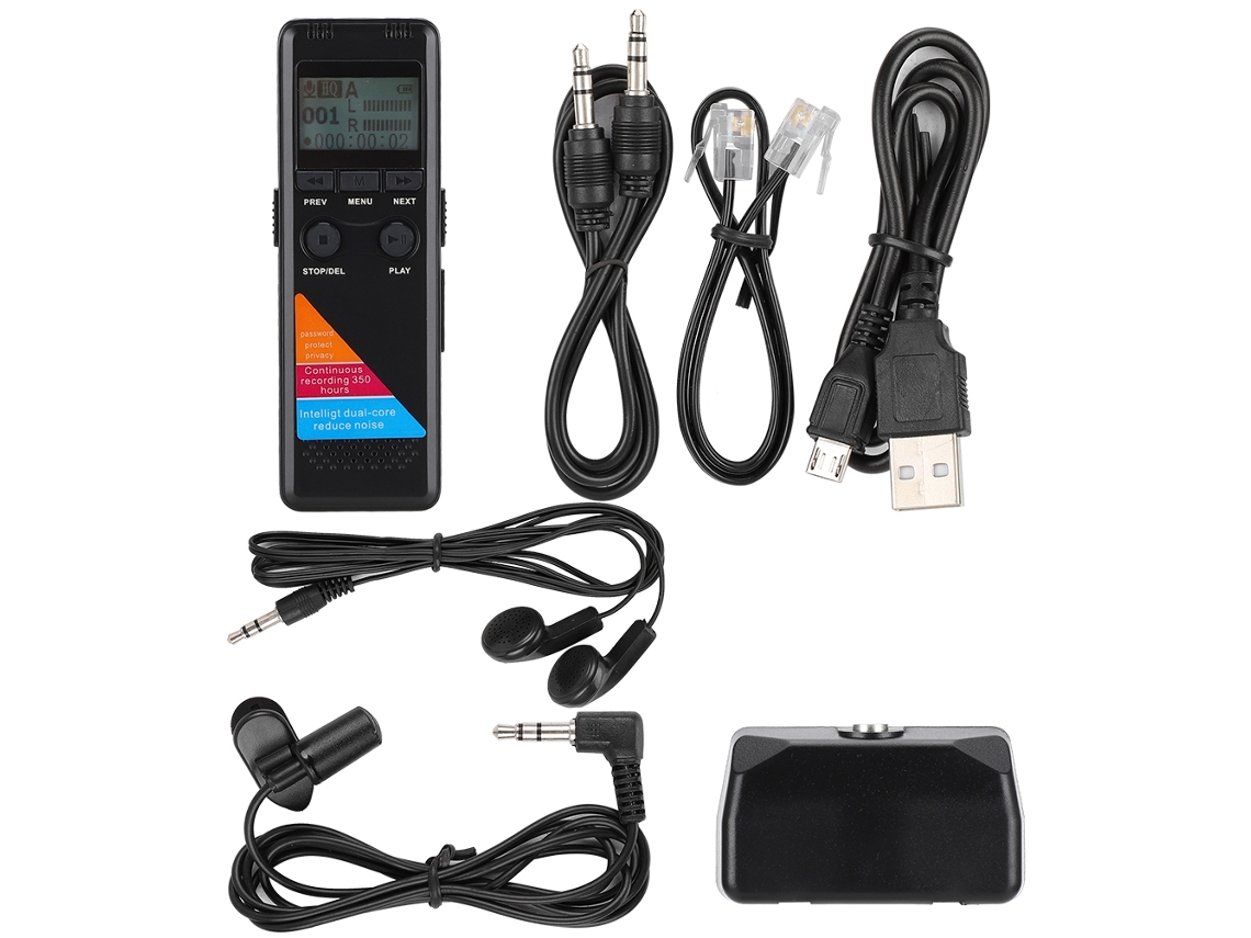 Caneta gravadora de voz Mali 8GB com tela LCD, estéreo, reprodução MP3/MP4