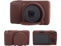 Capa Silicone HEXINYIGJLY para Ricoh Gr Iii/gr Iiixtampa Objetiva Removível, Acesso Tripé Marrom