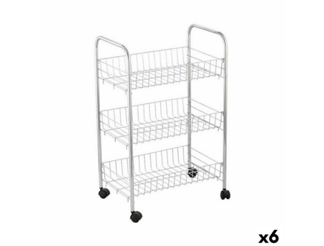 Organizador Confortime Metal Prateado 40 x 26 x 62 cm (6 Unidades)