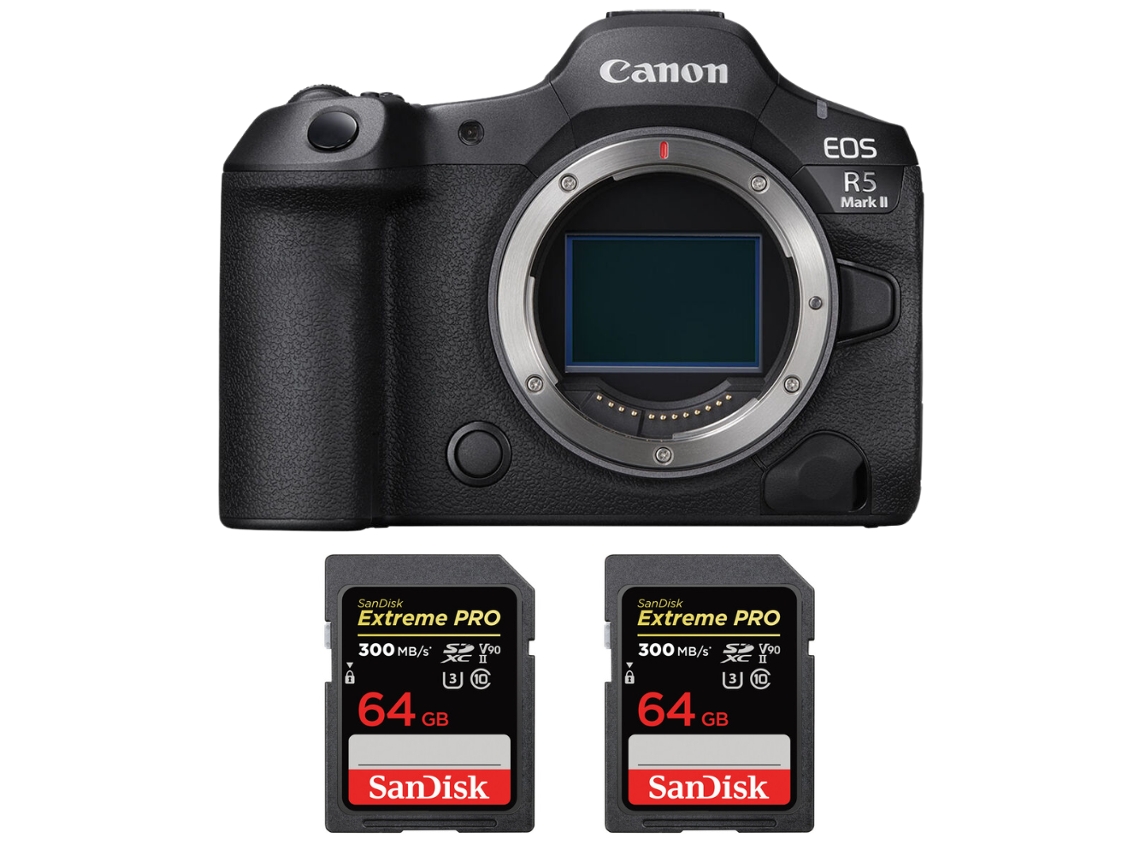 Eos R5 Mark Ii + 2 Sandisk 64gb Uhs ii 300mb/s + Ebook “20 Dicas para Fotos Que Impressionam” CANON