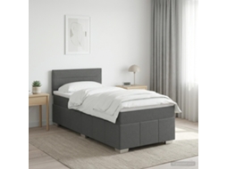Vidaxl Cama Box Spring Com Colchão Cinzento-escuro 80 X 200 Cm Tecido