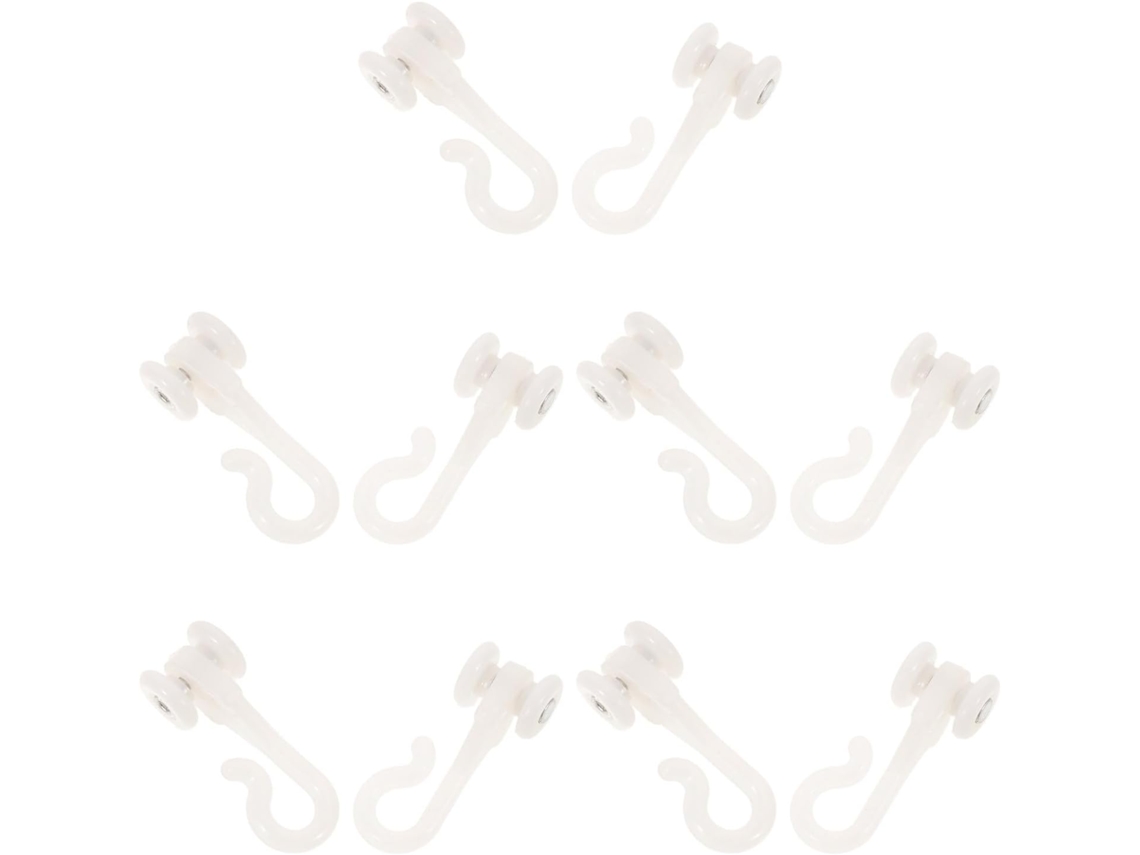 Villcase Conjunto De 10-ganchos Plástico Branco Para Mosquiteiro Com Movimento Suave E Montagem Sem Danos, Ideais Para