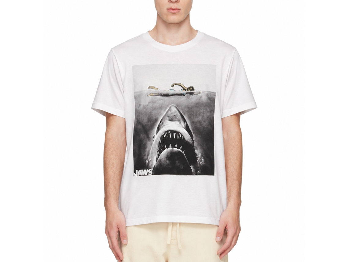 Rockinstone Jaws Movie Marco Polo White Adult T-shirt Size:l