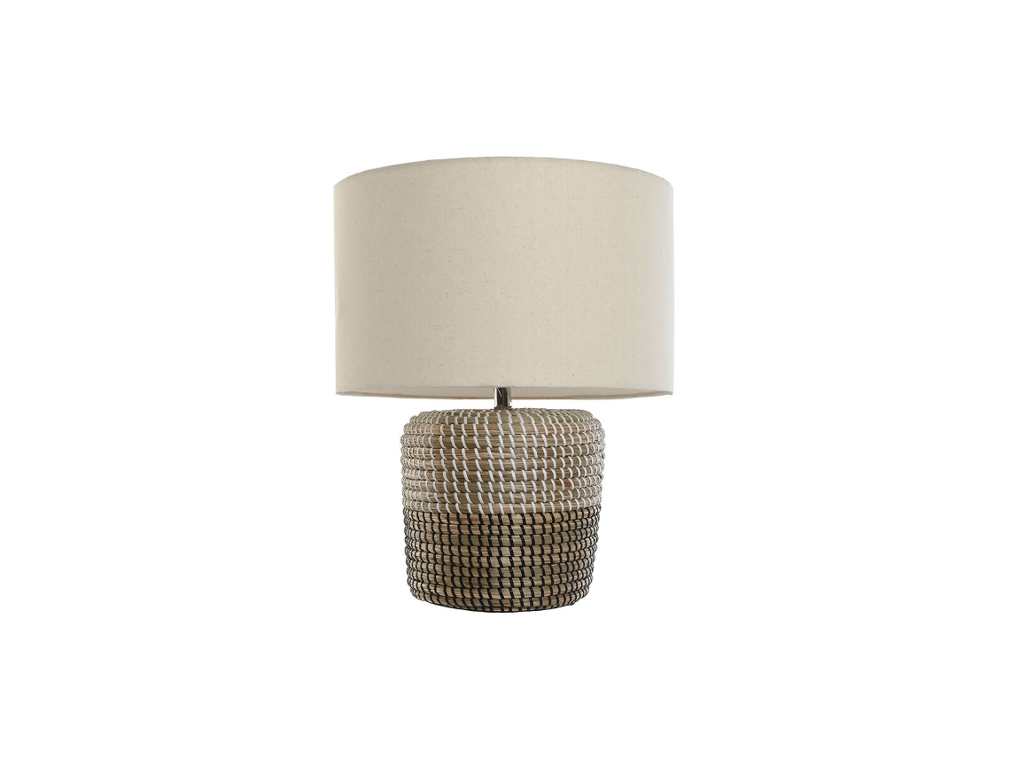 Lâmpada de mesa HOME ESPRIT Branco Castanho 50 W 220 V 38 x 38 x 47 cm