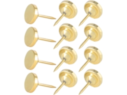 Pacote com 20 Tachinhas de Cabeça Chata Healeved em Aço Carbono Dourado 16 X 1 Cm para Murais, Mapas e Pôste
