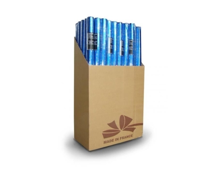 Rouleau de papel de presente - Poliprometal - Céu estrelado - 1,5m x 0,7m - Azul - Prateado
