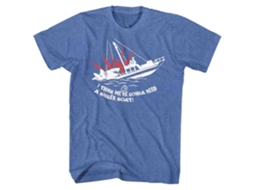 Unisex Adult T-shirt Rockinstone Jaws Movie Bigger Boat Heather Royal Sizexl