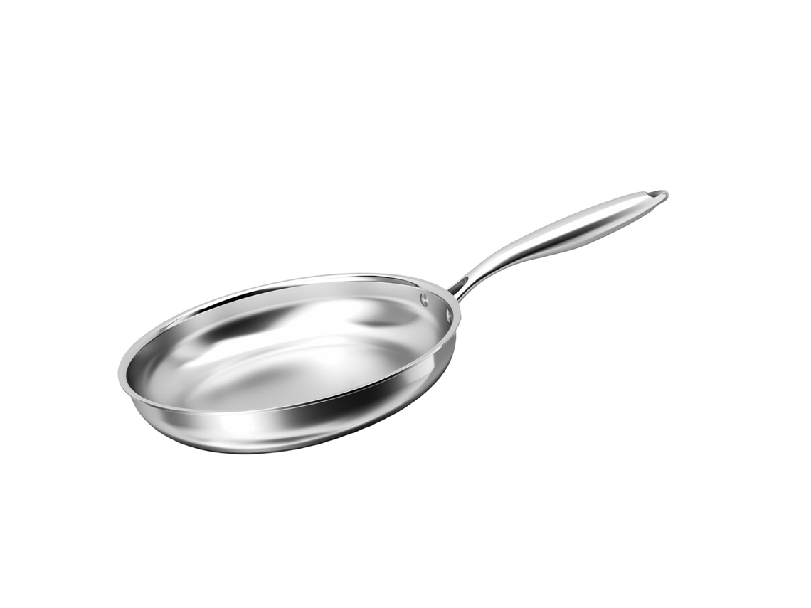 Cheffinger Frigideira De 24 Cm Em Aço Inoxidável, Compatível Com Todos Os Tipos De Fogão, Incluindo Indução Prata