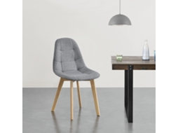 Conjunto de Cadeiras de Jantar [EN.CASA] Kopparberg Cinzento claro (Faia, 100 % poliéster - 86 x 53 x 47 cm)