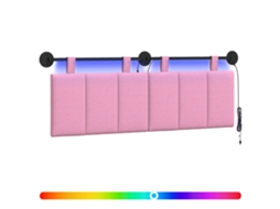 Conjunto 1 Cabeceira Suspensa Vidaxl Rosa Veludo (150 X 55 X 5 Cm)