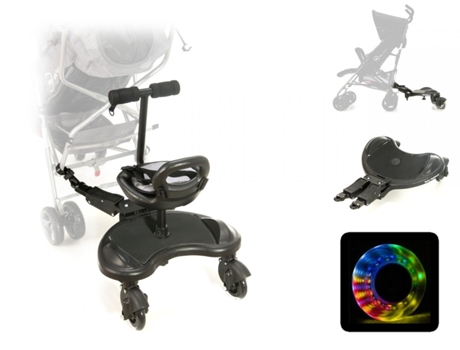 Carrinho de Passeio Universal Skate com Assento no Guiador Rodas Led Carregam 20 kg 2-5 Anos Trailer Carside MOBY SYSTEM