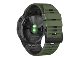 Bracelete Silicone Listras Horizontais Ajustáveis para Garmin Tactix Delta/Enduro Exército Verde/Preto