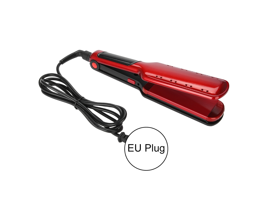 2026 plancha de Pelo 2 em 1 80 200℃ Plancha Recta Y Rizadora de Maíz Cerámica Rojo