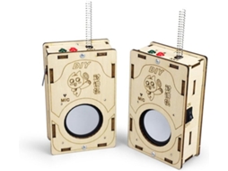 Conjunto de Walkie talkie de Madeira Diy de 2 Peças, Longo Alcance, para Aprendizado Eletrônico SFUSHOS
