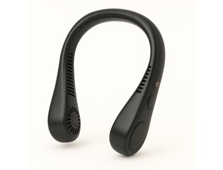 Ventoinha Portátil Para O Pescoço, 5 Velocidades, Bateria Recarregável, Usb, Cabo Incluído Unjeu Fs01 00012 Preto