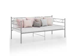 Vidaxl Sofá-cama 90x200 Cm Metal Cinzento