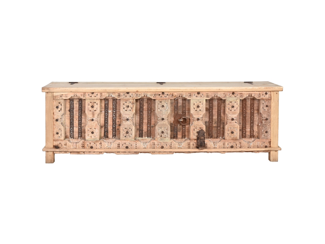 Suporte de TV em Madeira Entalhada, 194x50x63cm ALEXANDRA HOUSE LIVING
