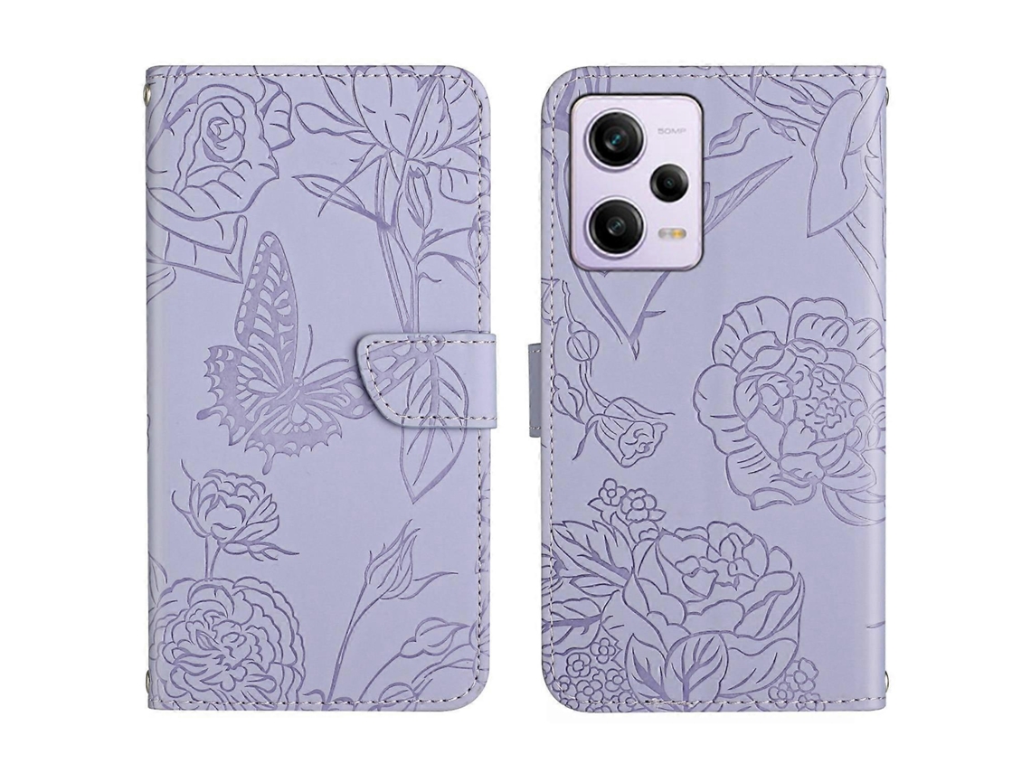 Capa De Celular Flip Em Couro Sintético Com Textura De Borboleta E Toque Suave Para Xiaomi Redmi Note 12 Pro+ China/note 12 Explorer Ht03