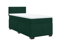 Cama com Molas/colchão 90x190 Cm Veludo Verde escuro MAISON EXCLUSIVE