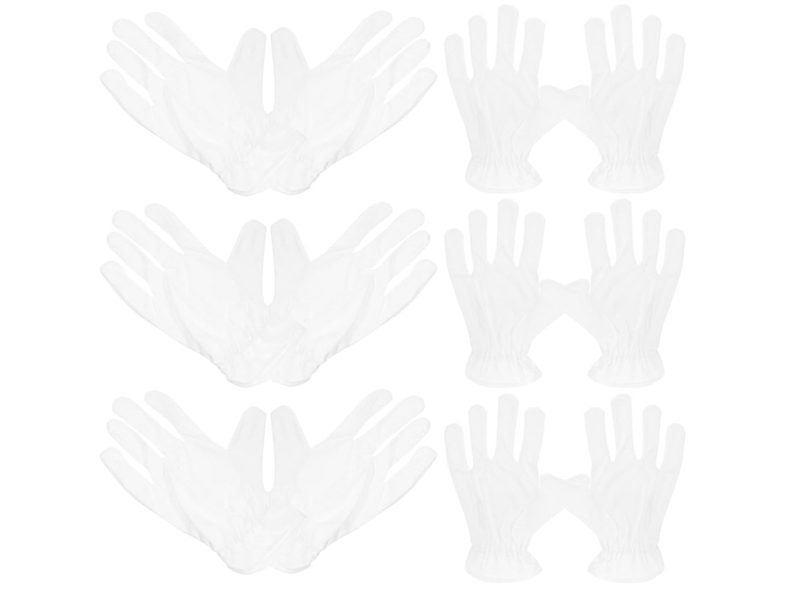 Tecido Branco Ultrafino, 6 Pares, Reutilizáveis