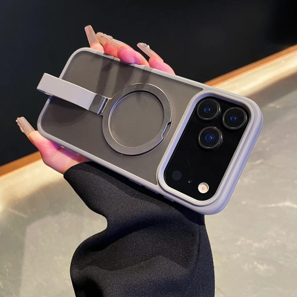 (cinza 15) Capa Para Celular Fosca Com Suporte Magnético Em Anel E Alça De Pulso