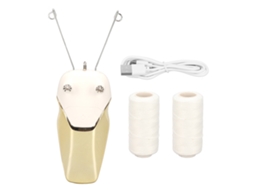 Depilador elétrico recarregável USB com LED, modelo 2026, para corpo e rosto, amarelo.