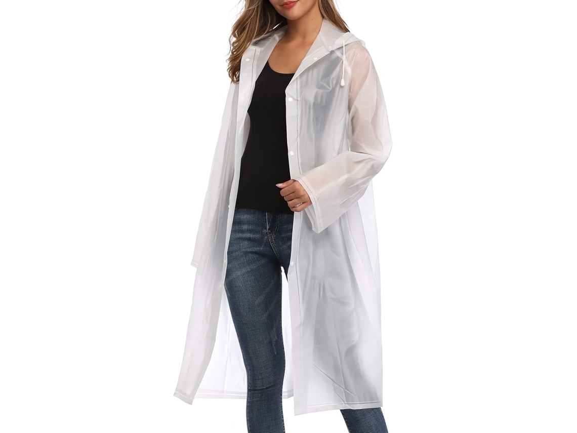 Capa De Chuva Com Capuz, Transparente Reutilizável 150