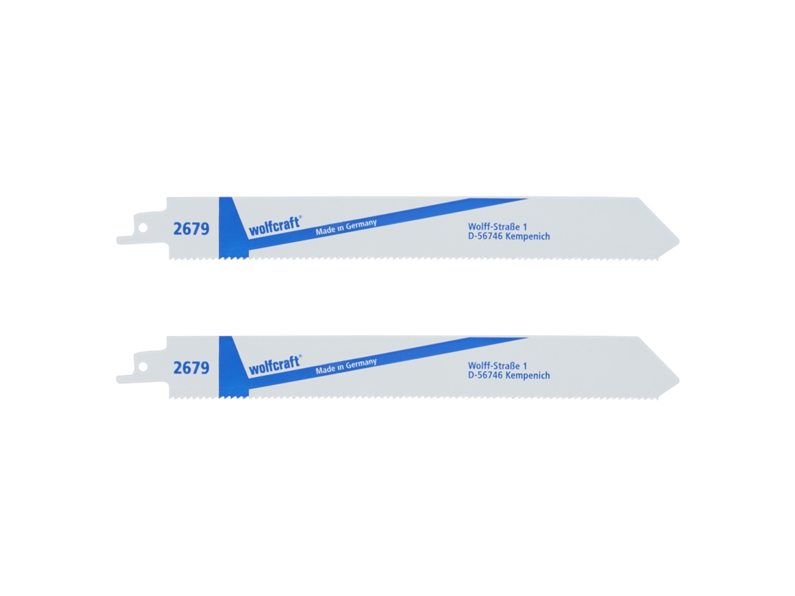 2679000 2 Hojas De Sierra De Sable Bim, Metal, Fino, L220 Wolfcraft