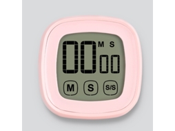 Temporizador De Cozinha, Display Digital, Grande Ecrã Táctil, 99 Minutos E 59 Segundos, Suporte Ajustável, Rosa