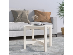 Vidaxl Mesa De Centro Ø 62,5x45 Cm Madeira De Pinho Maciça Branco
