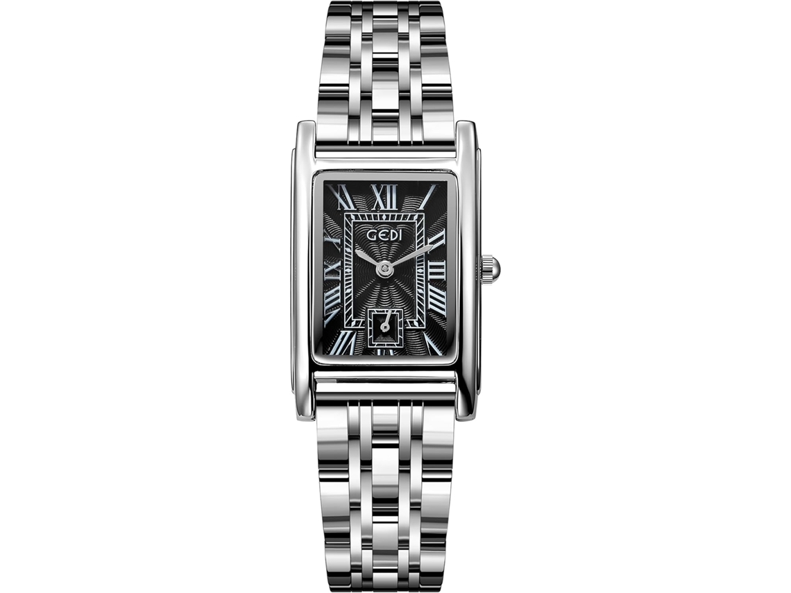 Relógios de Senhora com Caixa em Ouro Rosa Numeral Romano Relógio de Pulso de Luxo Quadrado Bracelete em Pele Castanha