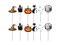 48 Peças Decoração Cupcake Halloween Topper para Festas Infantis NEVEANCE
