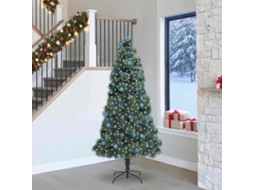 Vidaxl Árvore De Natal Artificial Pré-iluminada Com Conjunto De Bolas