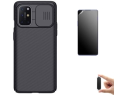 Kit Capa, Película e Suporte Oneplus 8T Ultimatte Nillkin Camshield Preto