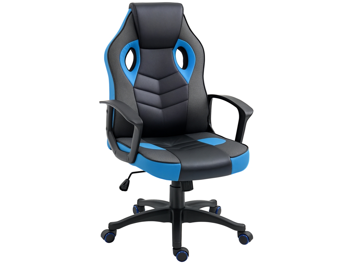 Cadeira Gaming Sintético Giratória De Escritório Com Rodas Couro