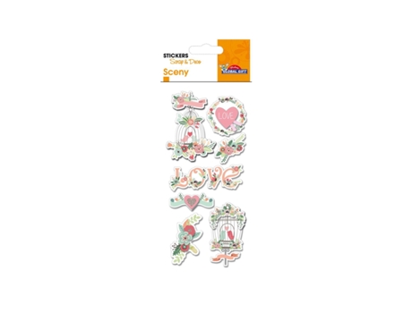 Adesivos com Brilho em Relevo Love Floral GLOBAL GIFT