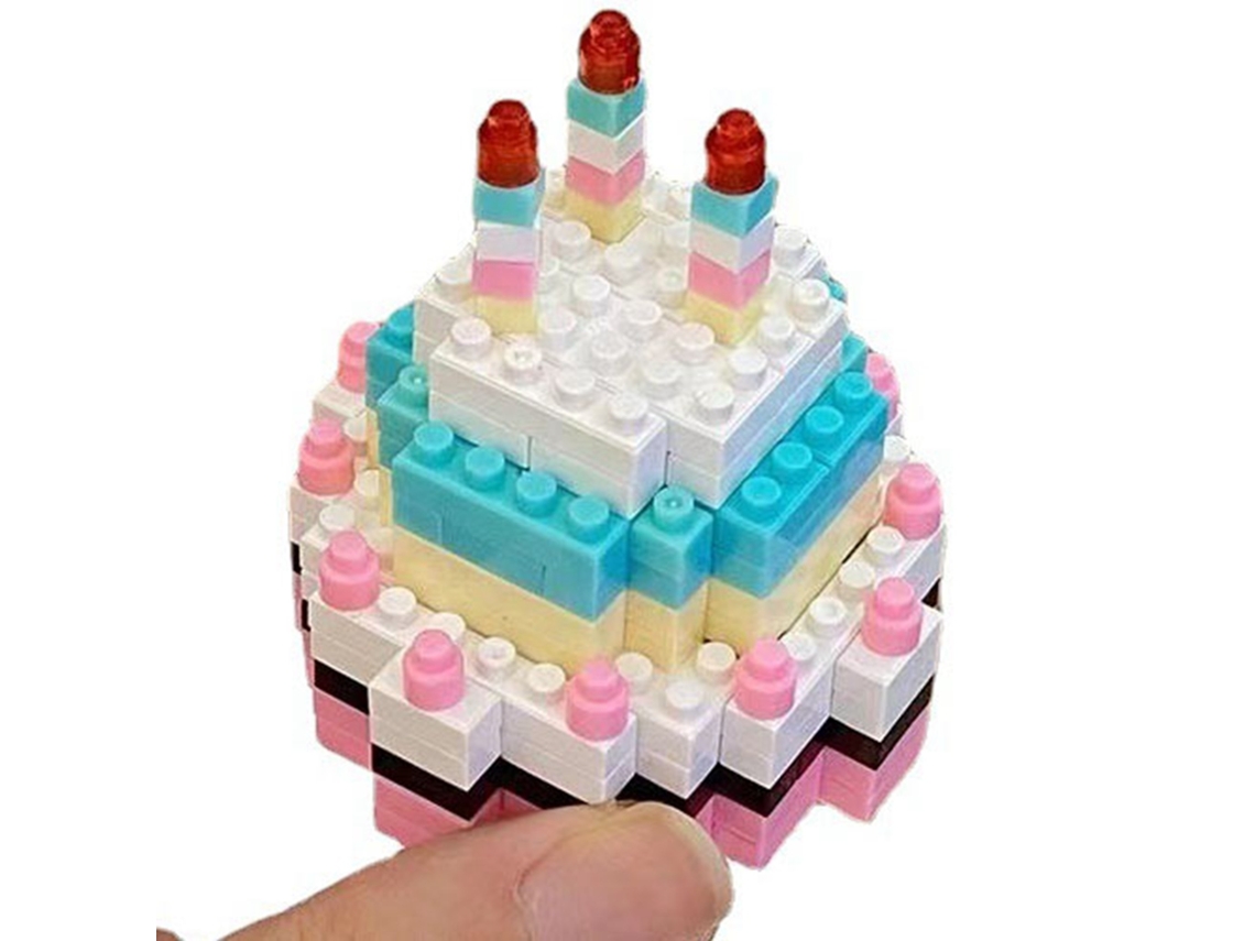 Bloques De Construcción De Pastel Micro Coloridos Plásticos Lindos Para Niños Juguete Educativo De Construcción