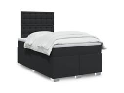 Vidaxl Cama Boxspring com Colchão 120x190 Cm Couro Artificial Preto