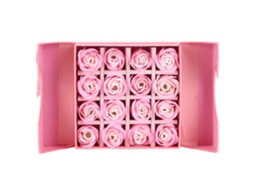 Caixa de presente com flores de rosa artificial pe inovador presente de aniversário festivo pink S/MARCA