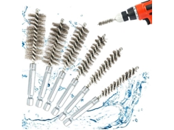 Conjunto de 6 Escovas de Limpeza de Aço Inoxidável S/MARCA