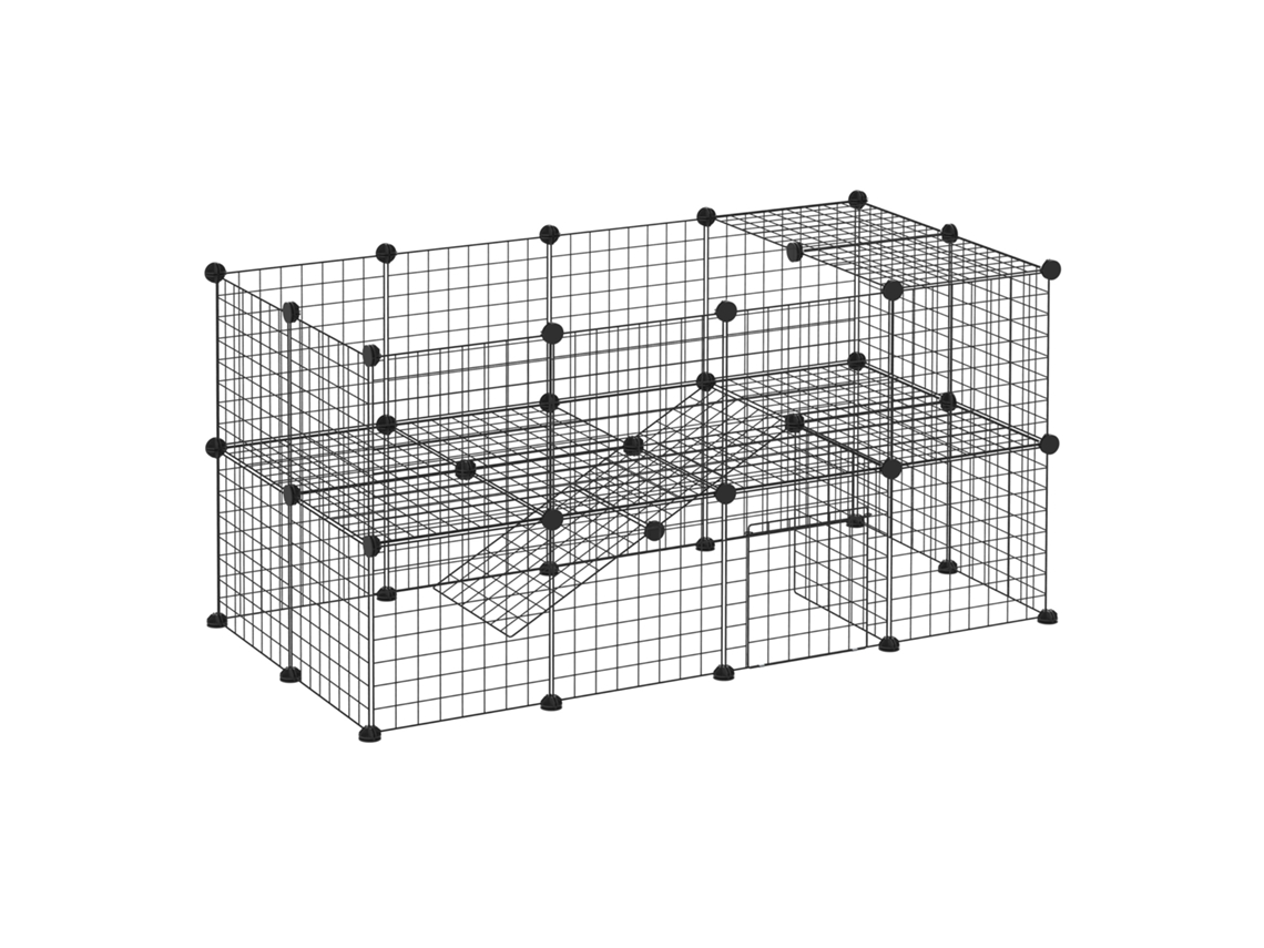 Cerca de Metal para Pets Pequenos com 36 Painéis Metálicos para Montar Conforme o Formato e Configuração Que Você Preferir, e com Porta Ge
