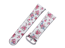Cinto de Relógio Cinto de Couro Impresso Fitbit Versa (flor Branca) EOOCOO (material de Couro, Design Impresso)